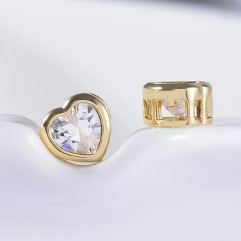 

20pcs/lot Korean fashion love pendants gold with zircon hollow pendants necklace bracelet universal beads