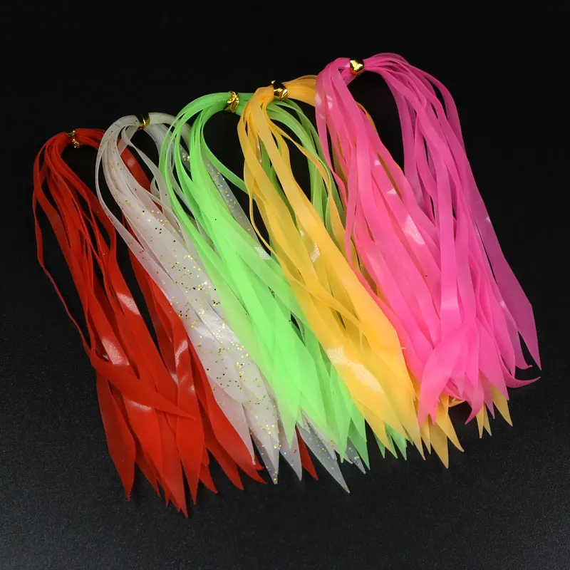 25pcs Multiple Color Luminous Silicone Lure Skirt Buzzbait Rubber Jig Materials