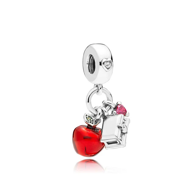 

Kristie 100% 925 Sterling Silver 797486CZRMX SNOW WHITE'S APPLE AND HEART HANGING CHARM Original Jewelry Free Shipping