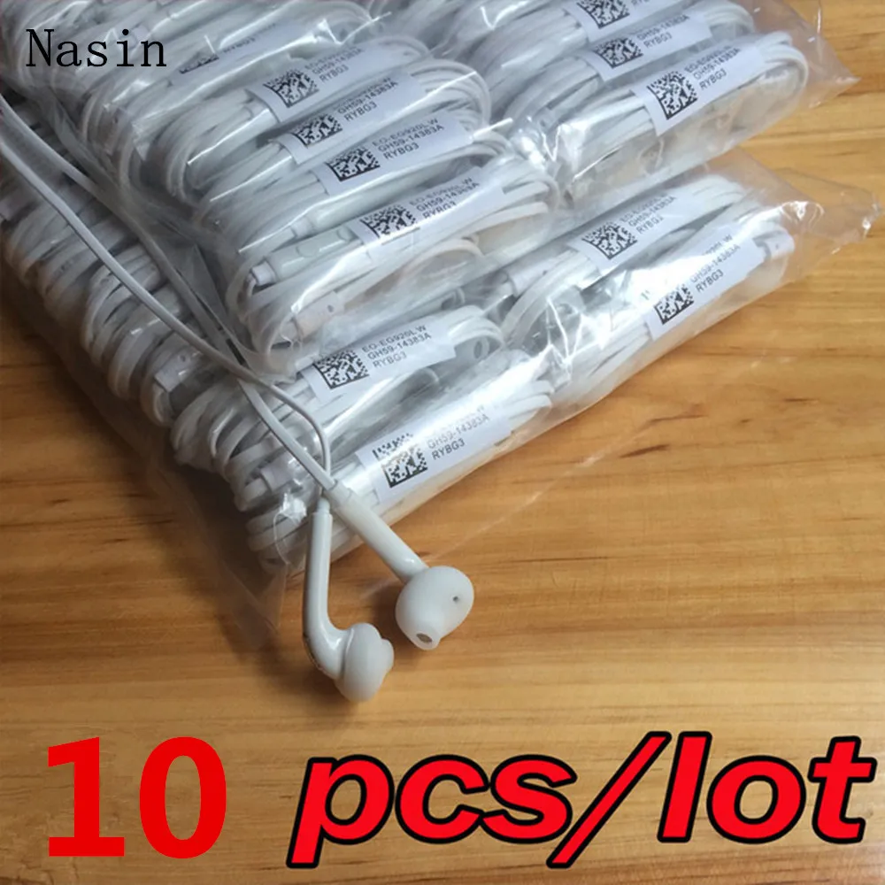 

Nasin 10pcs/lot 3.5mm In-ear earphone For iphone S6 headset With Microphone For MP3 4 Samsung Galaxy S8 S7 S6 Xiaomi huawei