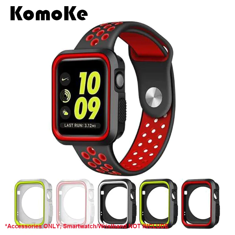 

For iWatch Apple Watch Series 1&2&3 38mm 42mm Silicone TPU Soft Case Full Shell Frame Sport Strap Screen Protector Bumper Cover