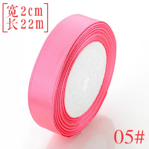 25 Yards/roll) 6/10/15/20/25mm Single Face Satin Ribbon Wholesale Wedding Christmas Gift Box Package Cake Baking Decoration - Color: Peach pink