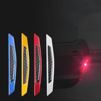 

Car styling accessories 4pcs Carbon Fiber Reflective anti-collision Car Side Door Edge Protection Sticker