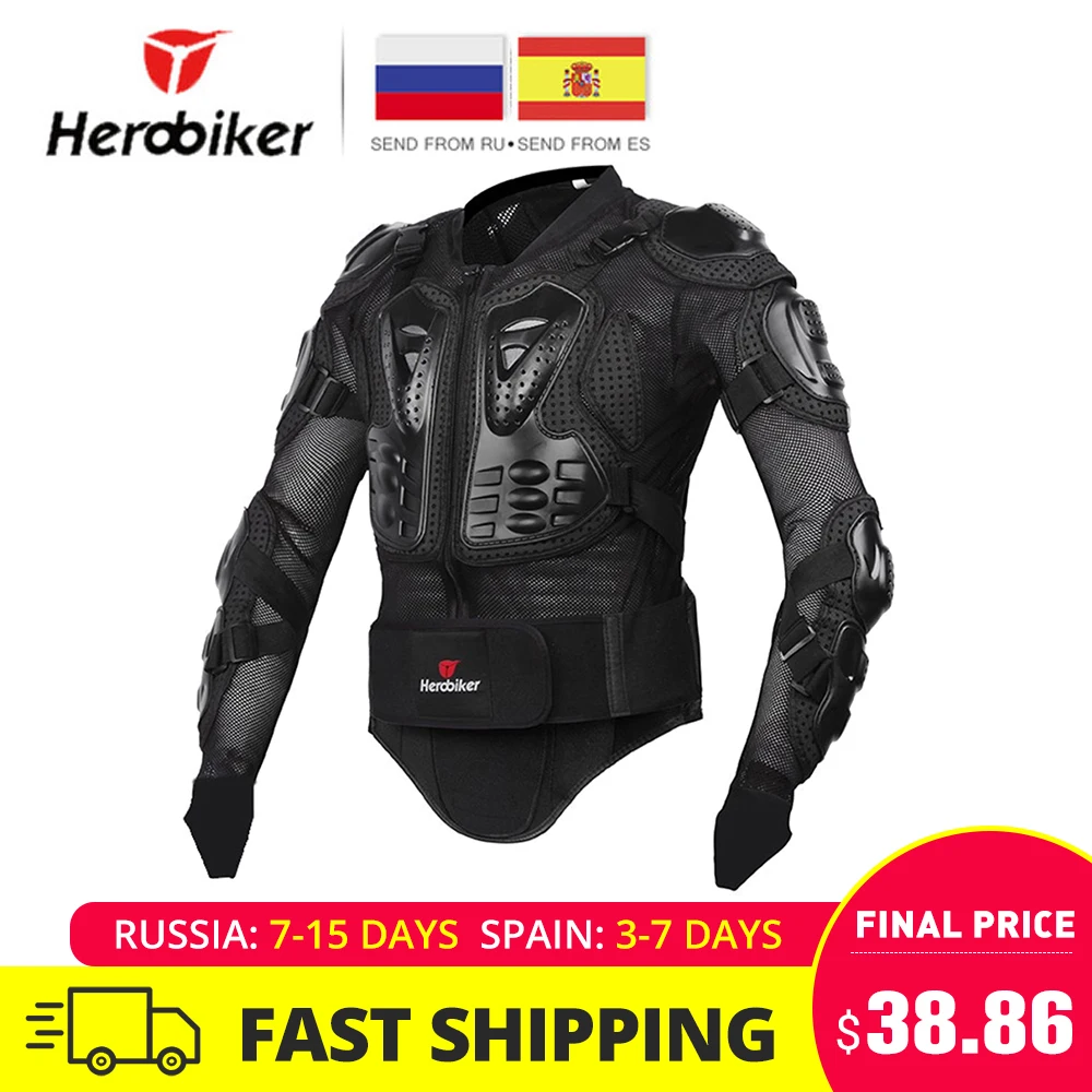 HEROBIKER Motorcycle Jacket Men Full Body Motorcycle Armor Motocross Racing Protective Gear Motorcycle Protection Size S-5XL #