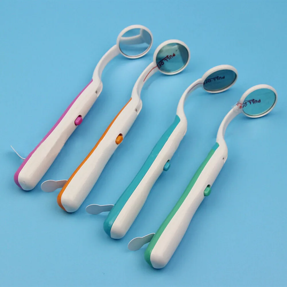 

Durable 1Pc Oral Health Care Bright Dental Mouth Mirror with LED Light Reusable Random Color Man Women Higene Product