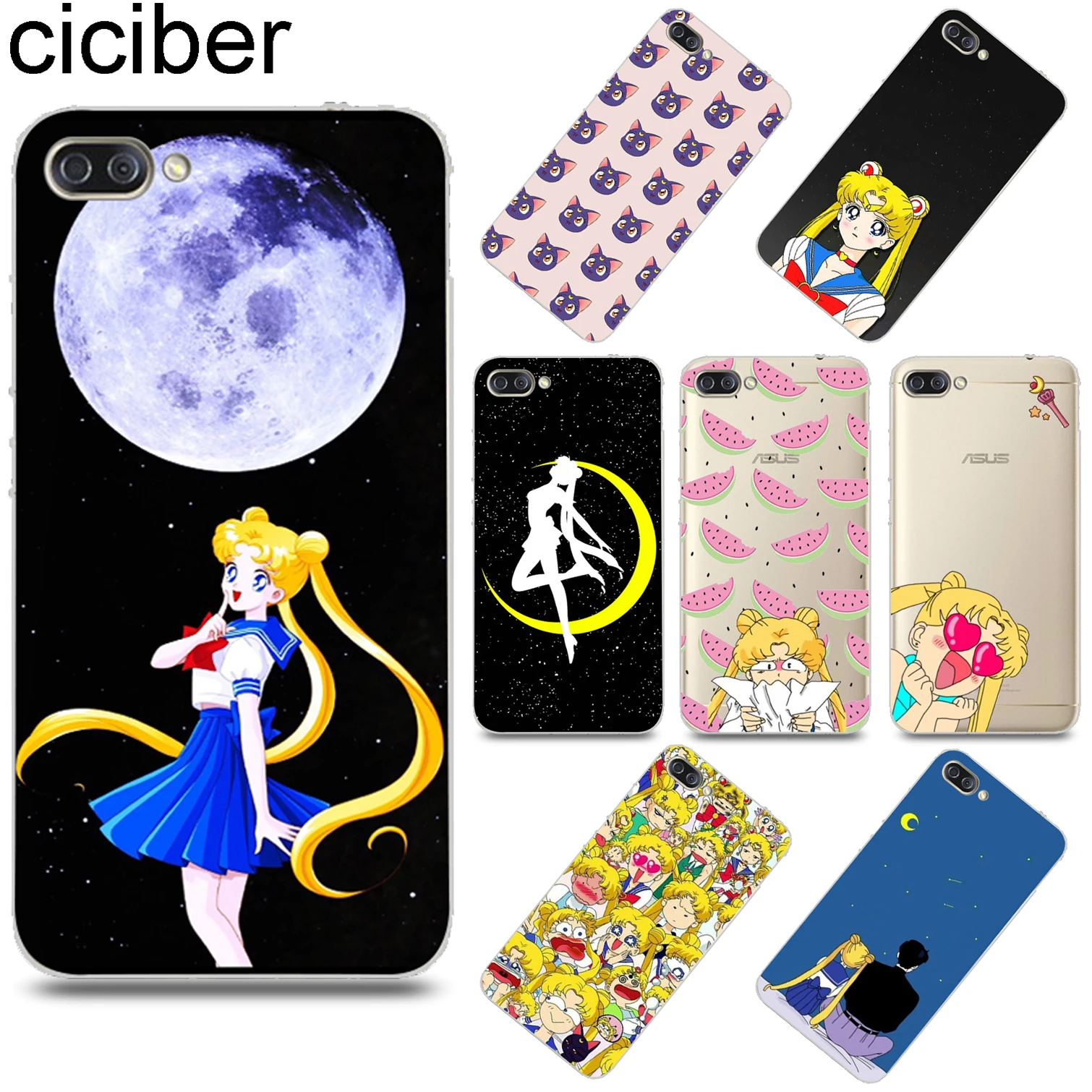

ciciber Cartoon Sailor Moon for ASUS Zenfone 4 Max Plus Pro ZC554KL ZC520KL Soft TPU Phone Case Capa for ASUS ZenFone Go ZB500KL