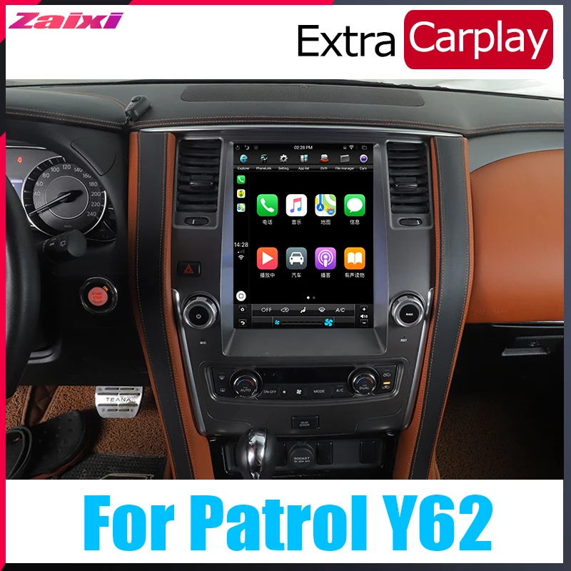 ZaiXi мультимедиа для Android gps для Nissan Patrol Y62 2010~ радио вертикальный автомобильный сенсорный экран в стиле Tesla экран радио видео USB dab