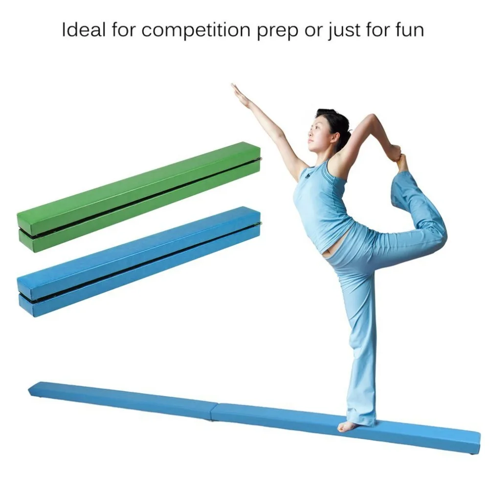 

2.1m/2.4m Folding Gymnastics Balance Beam Durable Horizontal Bar Home Gym Training Balance Beam Household Exercise Stickers