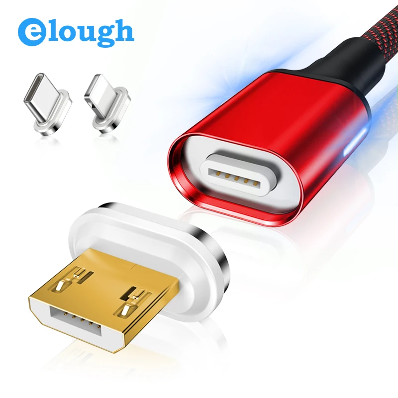 

Elough Espark Magnetic USB Cable For Iphone XS Cable Type-c Magnetic Charging Cable Fast Charging Micro USB Cable Charger data