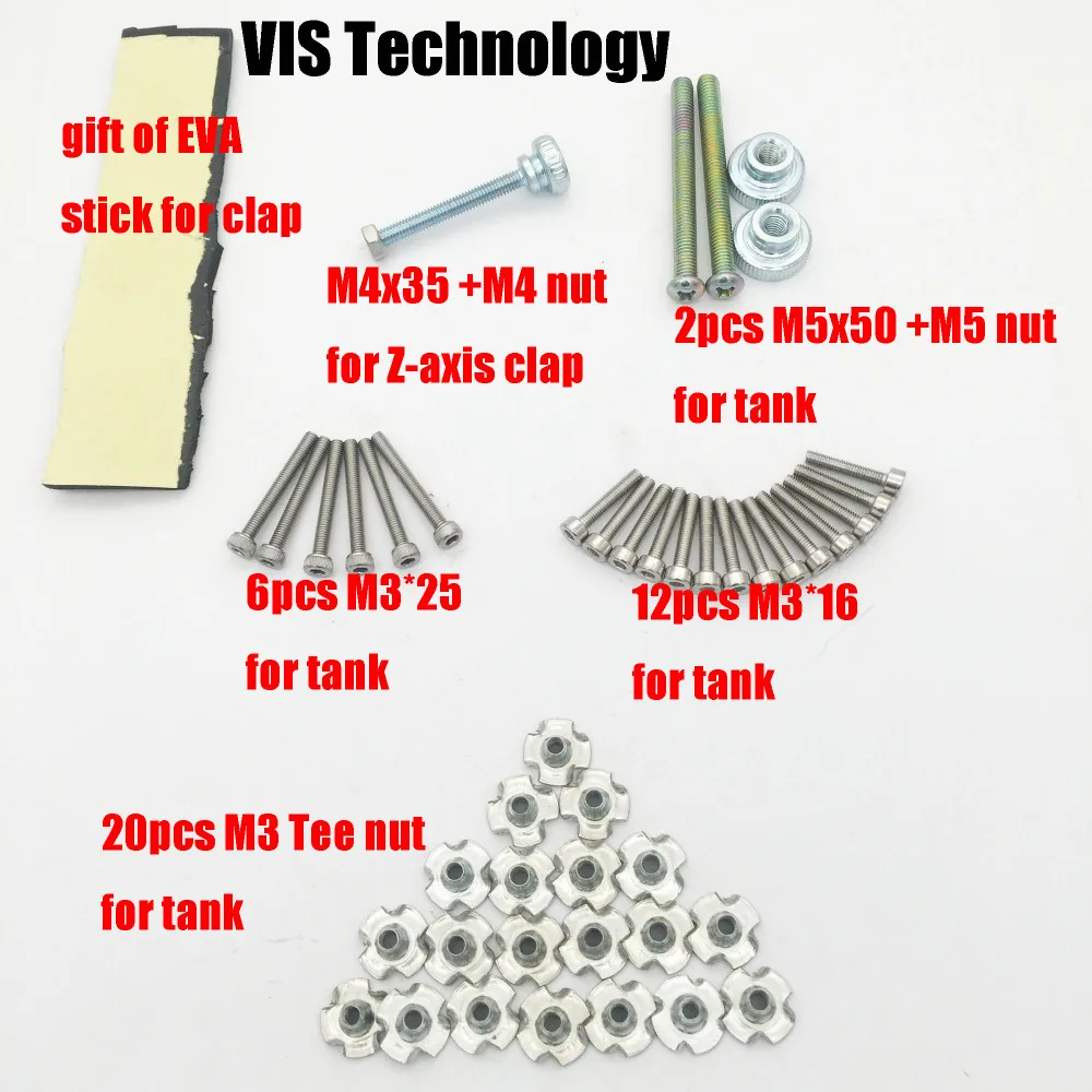 

1set Screw+ Nut for resin Tank and Z-axis clap of 3D SLA printer NanoDLP Thingiverse TOS