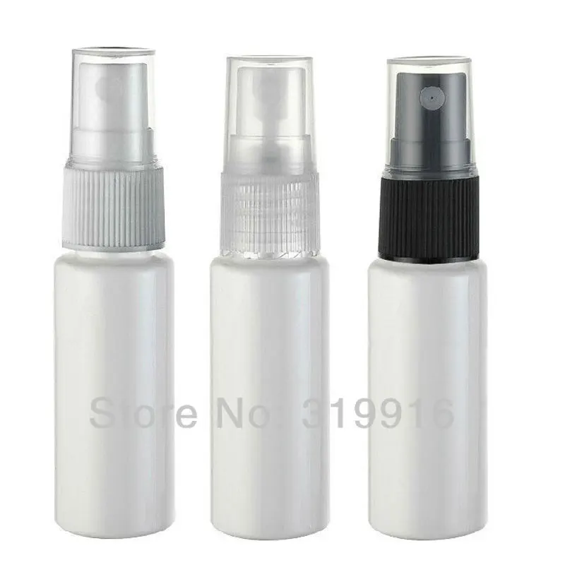 100pcs 20ml Miniature White Plastic Bottle With Mist Spray 20cc Empty Perfume Sprayer Container Samll Sample Pocket Bottles