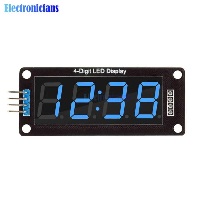 

0.56 Inch 4-Digit LED 0.56" Display Tube Decimal 7-Segments TM1637 Clock Double Dots Module For Arduino Blue Digital Display