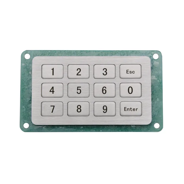 Industrial Keyboard with 12 Keys IP65 4x3 Kiosk Metal Matrix Keypad Stainless Steel Metallic Waterproof Slim Industrial Keyboard with 12 Keys IP65 4x3 Kiosk Metal Matrix Keypad Stainless Steel Metallic Waterproof Slim