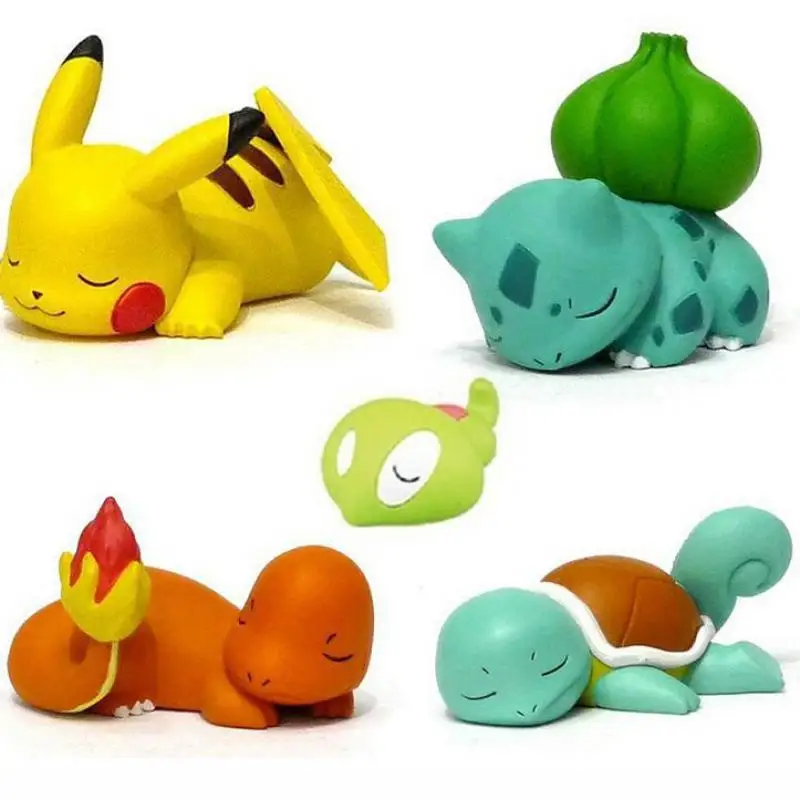 Для сна Пикачу Бульбазавр Squirtle Charmander Спальный мини ПВХ детские игрушечные фигурки 5 шт./компл