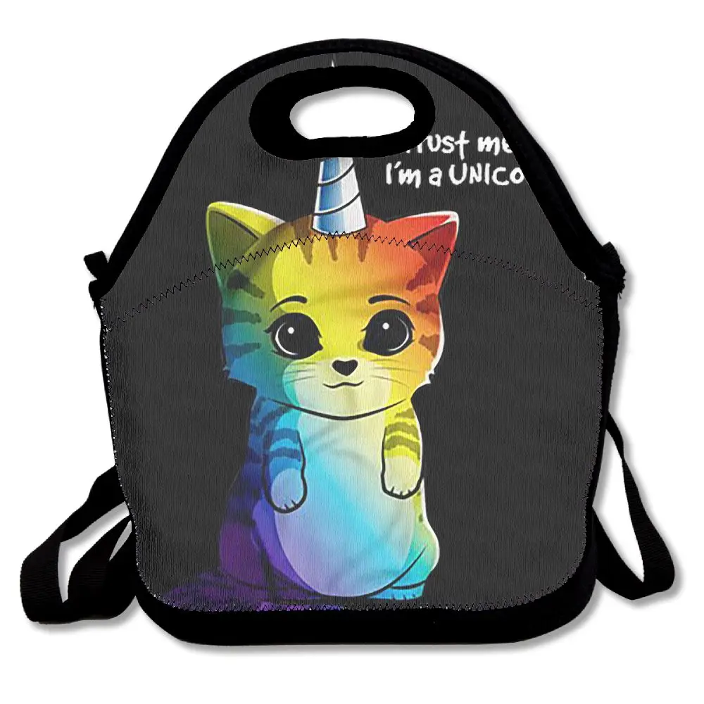 SAMCUSTOM 3D Print Color Unicorn Cat Lunch Bags Insulated Waterproof Food Girl Packages men and ...