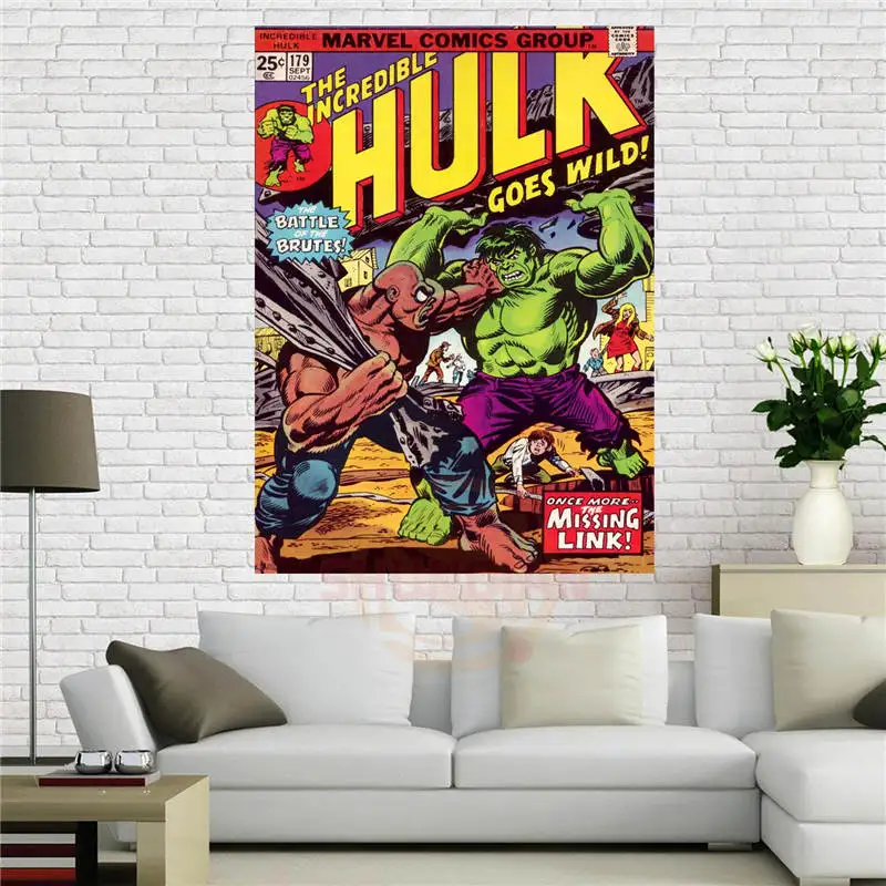 На заказ холст плакат Marvel Comics-Невероятный плакат с изображением Халка 40x60 см отделочная ткань для дома ткань стены плакат печать шелковая ткань