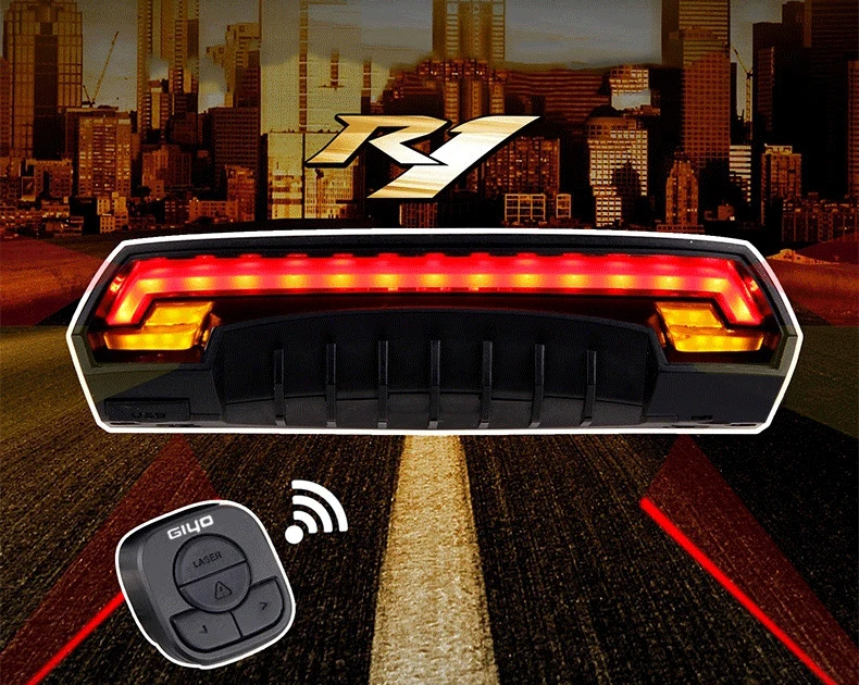 Perfect GIYO Bicycle LED Light Bike Seatpost Tail Lamp Wireless MTB Safety Warning Bicycle Rear Light Intelligent Remote Control Light 0