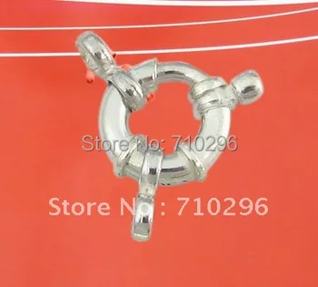 

10pcs/lot 925 Solid Sterling Silver Spring Lock 2.8x12mm Silver Findings DIY 925 jewelry