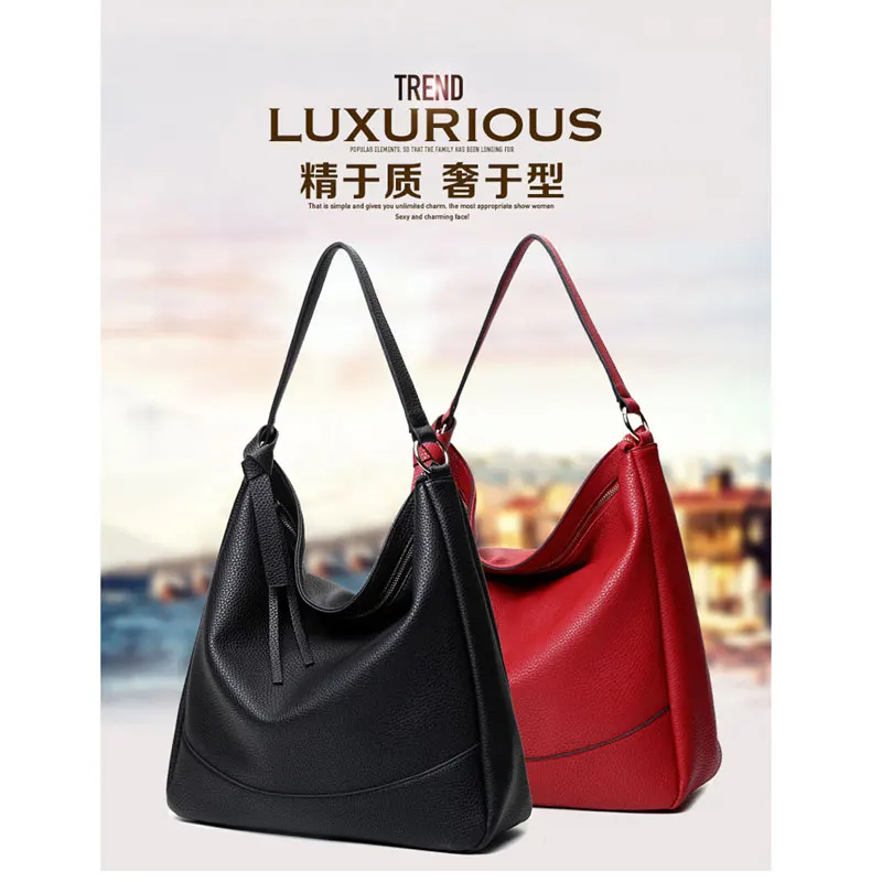 

2016 New Women's Handbag Shoulder Bags Hobos Designer Hand Bags For Women Black PU Leather Bags Ladies