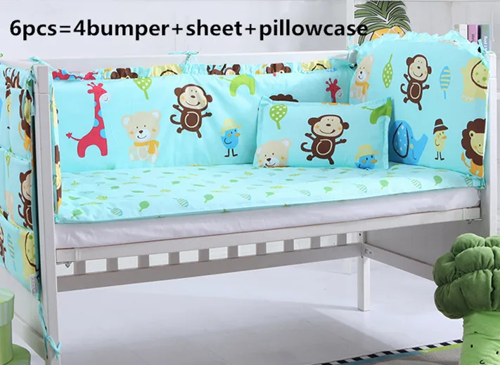 

2017! 6/7PCS baby crib bedding set newborn cot bed sets neonate bumper pad for infant Duvet Cover,120*60/120*70cm