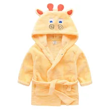 2016 kids cartoon flannel robes bathrobe soft hoodies animal shaped pajamas homewear for children boys girls aged 2-8Y