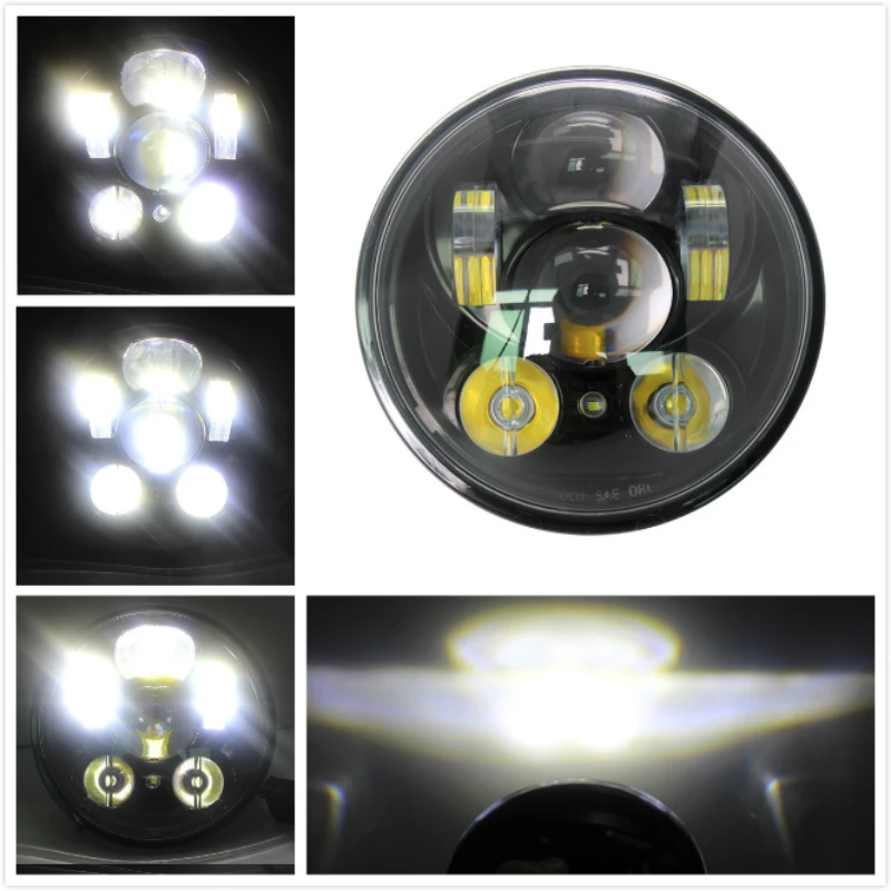

5.75" Round Headlamp Accessories For Harley Daymaker Headlight Davidsion Softail Sportster 883 1200 H4 Led Motor Parking Light
