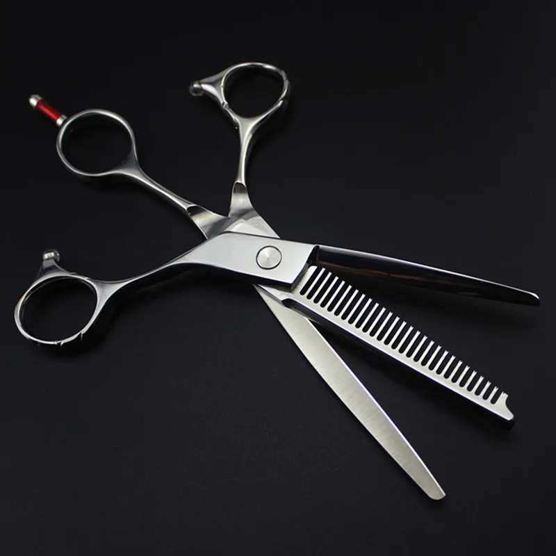 Corte de Cabelo Profissional + de Multi Lâmina de Desbaste Tesouras de Corte Tesouras do Barbeiro 2 em 1 Japão Polegada Cabelo Tesoura Cabeleireiro 440c 6