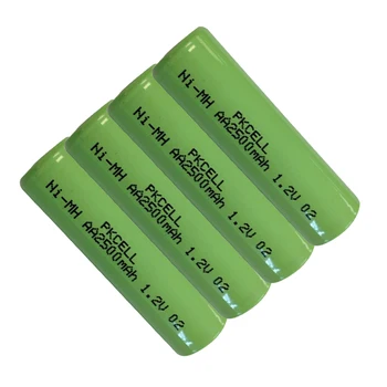 

4PCS PKCELL AA Rechargeable Battery 1.2V NI-MH batteries 2500mah 2a aa Industrial Package Flat Top Point