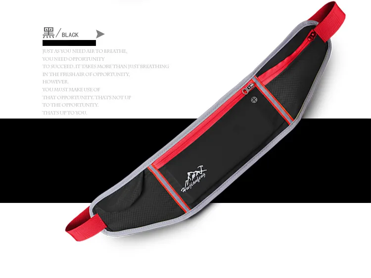 Черный цвет Для мужчин Для женщин Водонепроницаемый поясная с 3 маленьких Сумки марафон Бег нейлоновая сумка Деньги пояса мобильный Телефонные Чехлы для бега Спортивные сумки - Цвет: Черный цвет