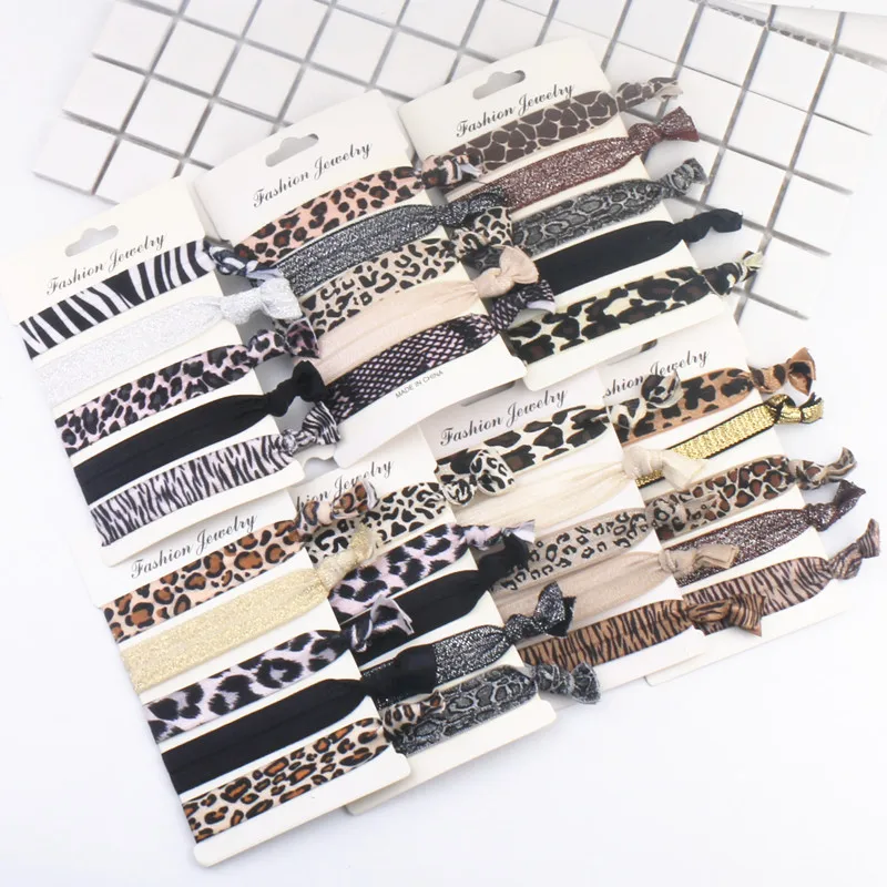 

5pcs/set New Fashion Leopard Print Elastic Hair Bands Yoga Hair Ring Hair Accessories Women and Girls Headdress Hearwear