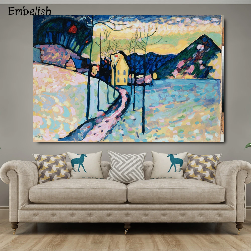 Embelish 1 Pieces Winter Landscape By Wassily Kandinsky Wall Art Pictures For Living Room Home Decor Hd Canvas Painting Posters Painting Calligraphy Aliexpress