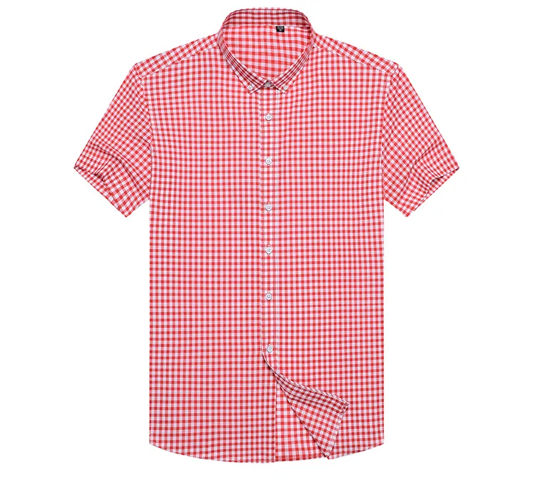 Качественная Хлопковая мужская рубашка высокого качества с короткими рукавами, модная клетчатая брендовая одежда с цветочным принтом, мужская повседневная рубашка
