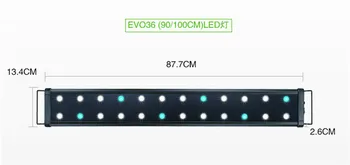 

100-240V EVO36 90-100cm Aquarium Marine LED Lighting Fish Tank Lamp with Extendable Brackets 3W*18 White and 3W*6 Blue 3240LM