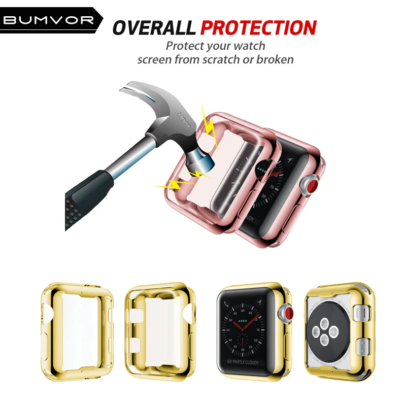 

Screen ProtectorTPU Clear Slim Soft Case Cover 38/42MM Cover Screen Protector Film Accessories For Apple Watch 1 2 3