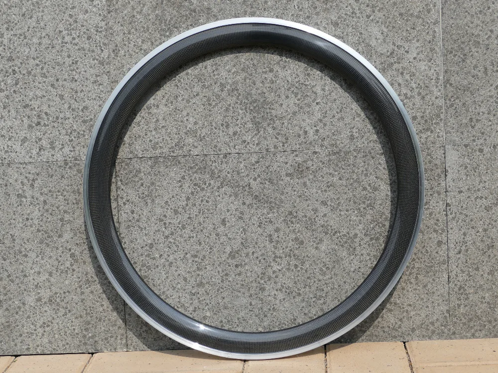 

1 pair - 700C Wheel clincher Rim 50mm 3k UD carbon Matt Glossy Road bike rim alloy brake side Wide : 25mm , 23mm 20 / 24 holes