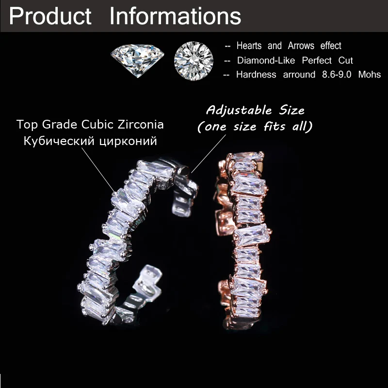 CWWZircons известный бренд ювелирных изделий багет CZ обручальные кольца с камнями для женщин аксессуары для пальцев Anel обручальное кольцо R038