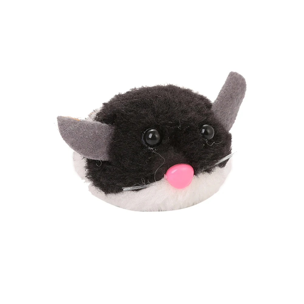Прекрасный плюшевый дрожащий мышь тянет веревку Заводной Вибрационный интерактивная игрушка для кошек Горячий - Цвет: Черный
