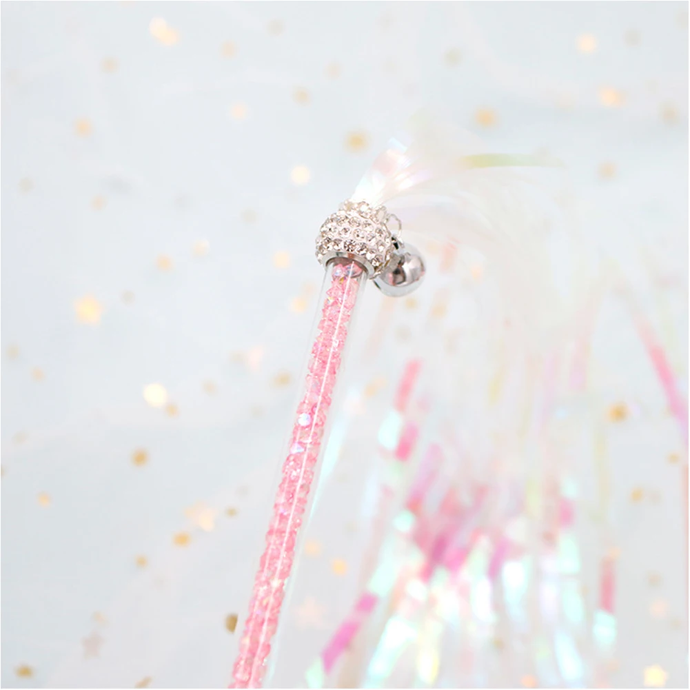 

Pet Toys Teasing Cute Wand Training Interactive Acrylic Teaser Funny Cat Stick Tassels Dangler Rod Kitten Feather Bell