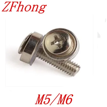 

50pcs M5 M6 Steel with nickel Crown Screw