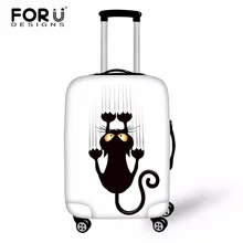 FORUDESIGNS/дизайнерский чемодан с милым котом, чехол для путешествий, водонепроницаемый чехол для багажа, портативный Эластичный Защитный чехол для чемодана