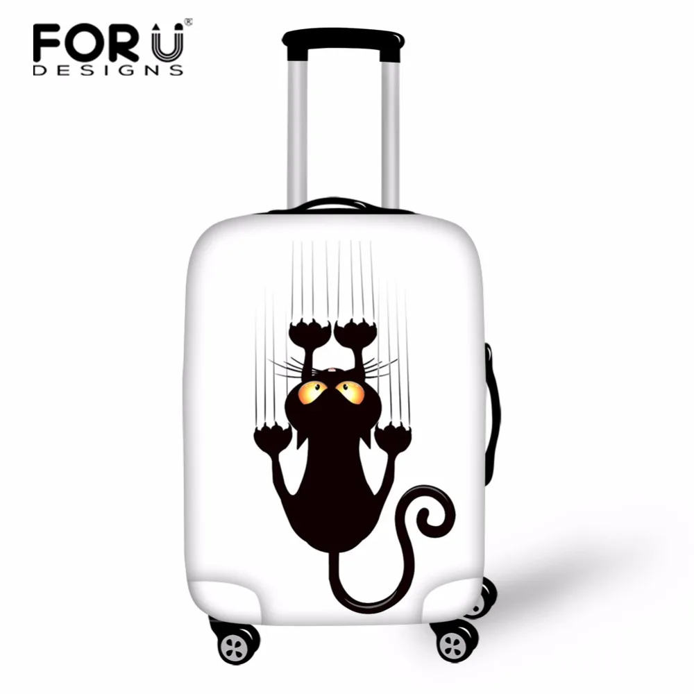 Дизайнерский чехол для багажа FORUDESIGNS с милым котом водонепроницаемый Дорожный