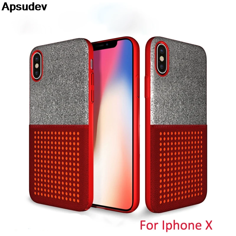 Apsudev Новый Дизайн Нечеткие кожаный чехол для телефона iphone х задняя крышка зимы с