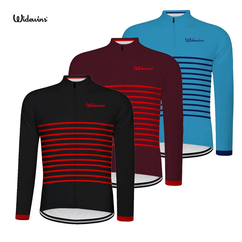 

widewins Men's Full Zipper Cycling Jersey Bicycle Bike Shirt Long Sleeves MTB Mountain bike Jerseys Clothing Wear 3 colour 6553