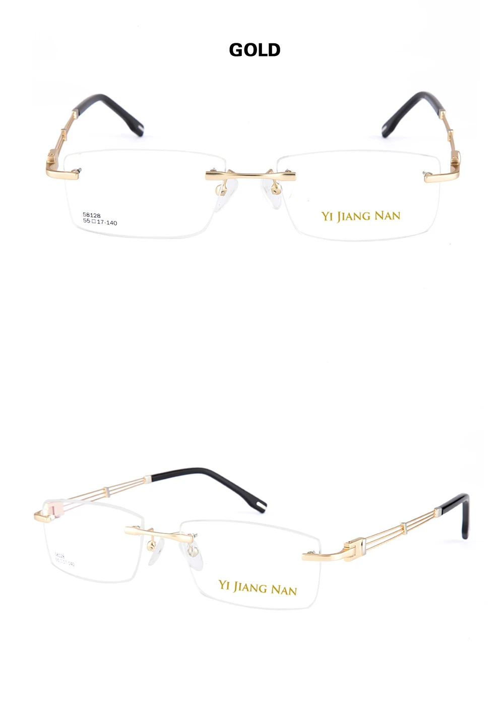 Стекло es близорукость без оправы сплав глаз Стекло es Мода Бизнес Стиль очки тренд бескаркасное стекло для глаз для мужчин