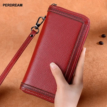 

2018 new leather wallet lady's zipper Korean wallet handbag handbag