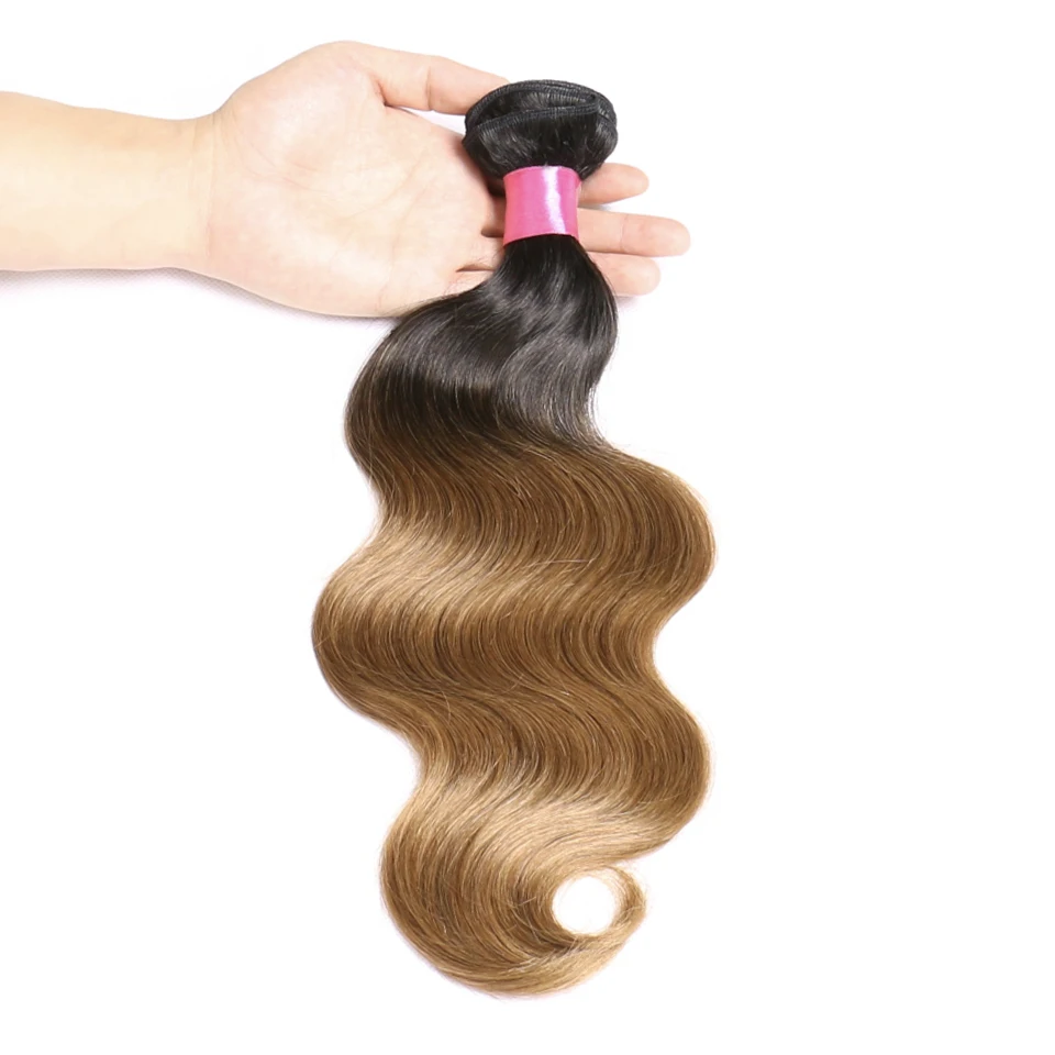 Chloe Hair Brazilian Hair Weave Bundles 1B/30 Ombre Human Body Wave 3 Bundles Non-Remy Extensions