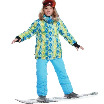 

Children Sets 2019 Winter Kids Sport Set Ski Suit for Boys Hooded Warm Snowboard Jackets + Pants Windproof Waterproof