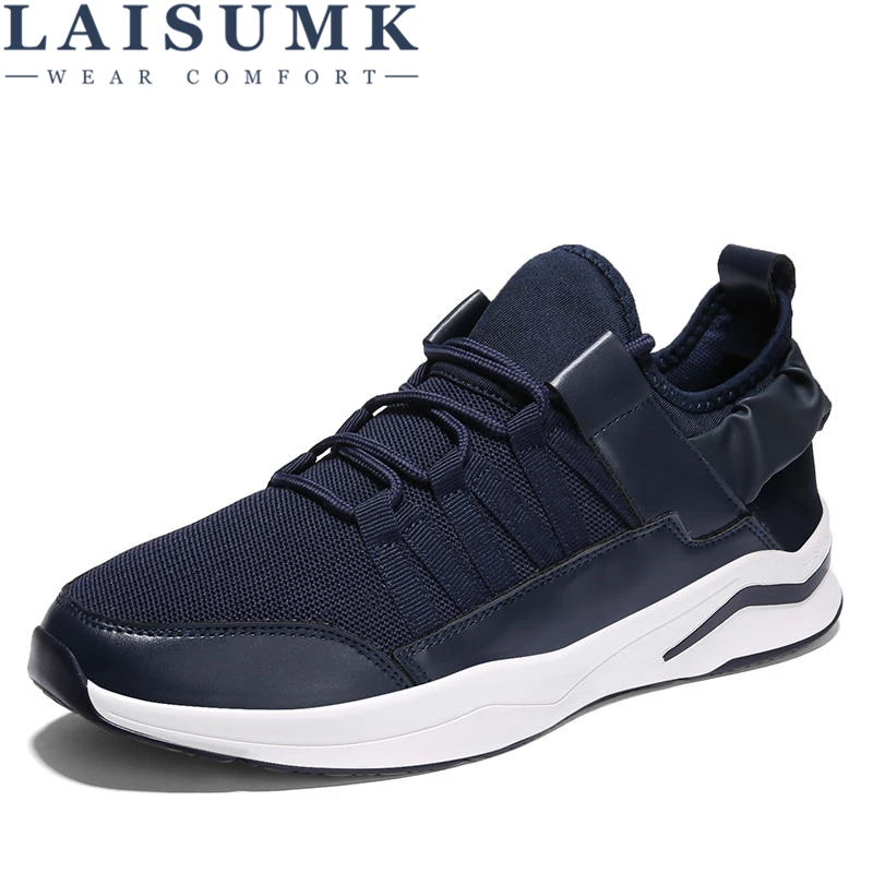 

2019 LAISUMK Newly Man Spring Autumn Shoes 39-44 Men Mesh Soft Lightness Student Shoes Man Fashion Shoes Breathable Sneakers