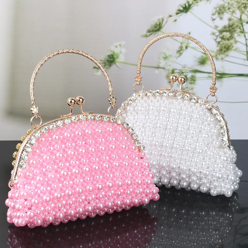 DIY imitation pearl studded handbags handmade set Pearl shaped bag
