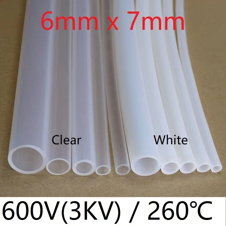 

Multicolor ID 6mm x 7mm OD F46 Insulated PTFE Tube Capillary Teflon Protect Rigid Pipe Corrosion Resistance 600V White Clear
